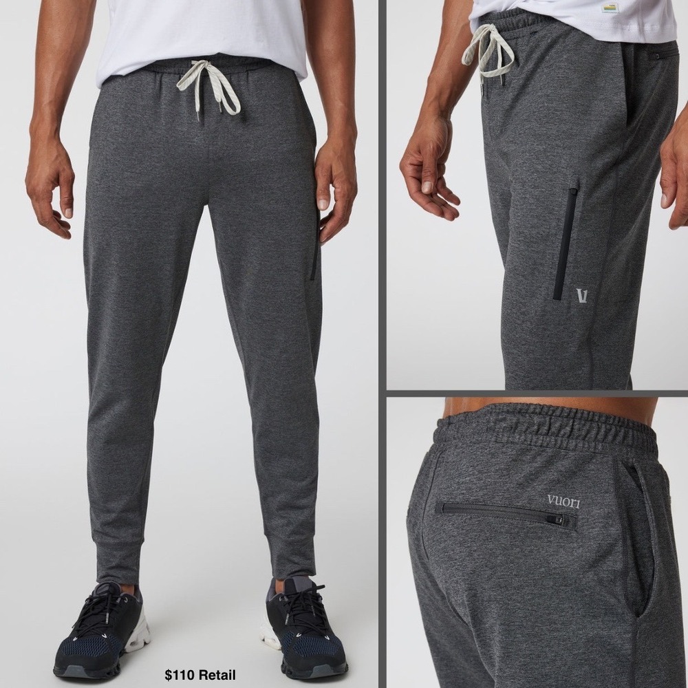 VUORI Men's Sunday Performance Jogger Size M Charcoal Heather Gray Athleisure